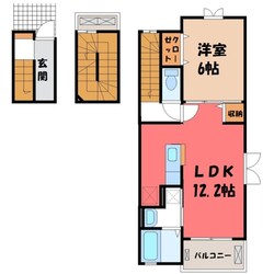 宇都宮駅 バス33分  上戸祭小入口下車：停歩6分 3階の物件間取画像